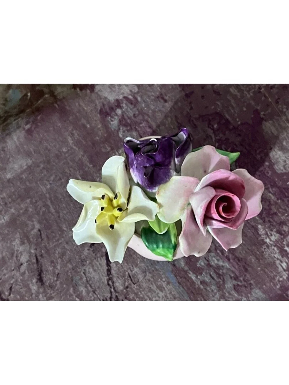 Vintage Staffordshire Floral Porcelain Miniature Bouquet